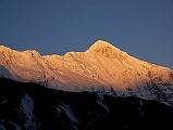 17 Nilgiri North Just After Sunrise From Camp Below Mesokanto La Here�s a close up of Nilgiri North blazing at sunrise from the camp just below the Mesokanto La.